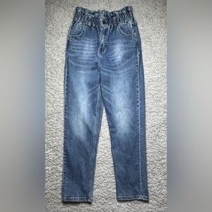 Vervet Jeans Womens 25 Paper Bag Waist Straight Regular Wash Denim Classic Party